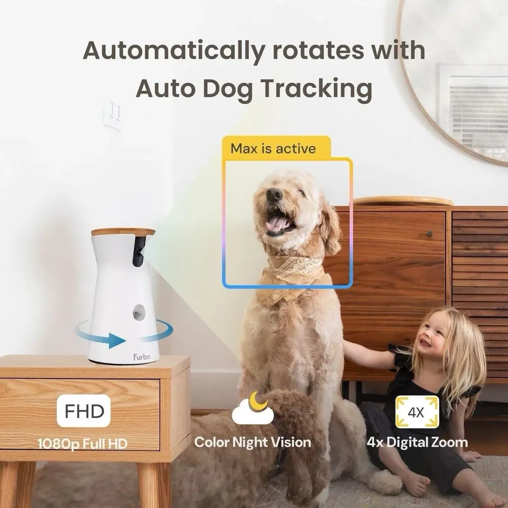 Furbo-2 Dog Camera, 1080P 2.4G Wifi only, 2-Way Audio, Treat tossing.